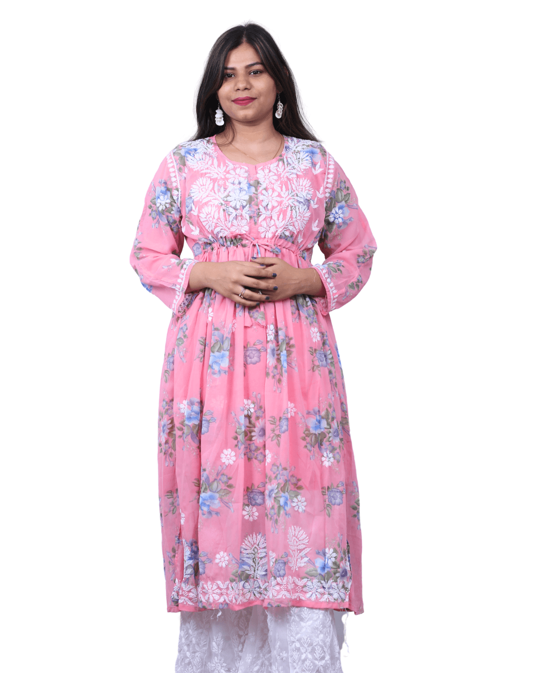 Chikankari Gown - Awadhkari