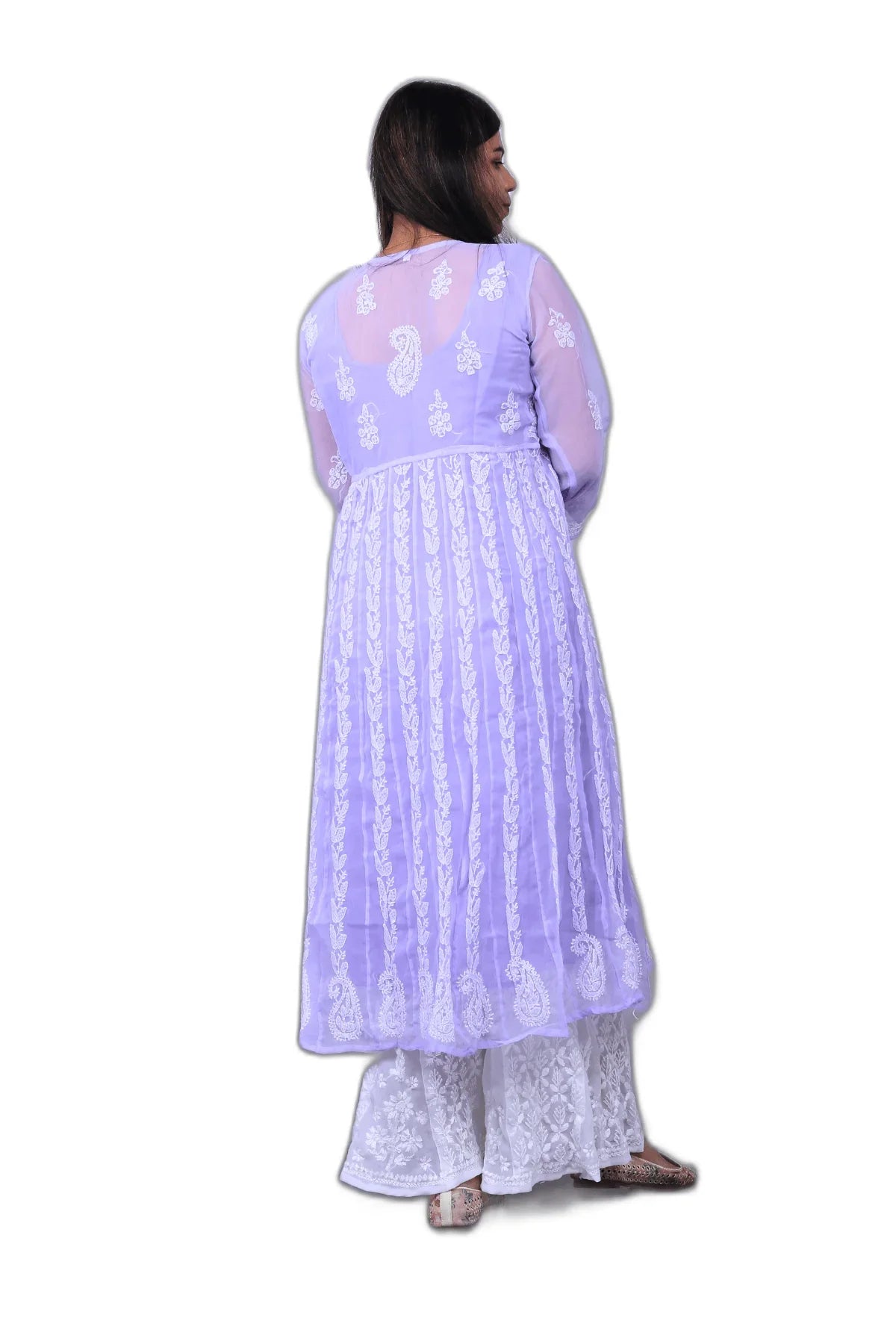Purple Georgette Anarkali Gown - Awadhkari